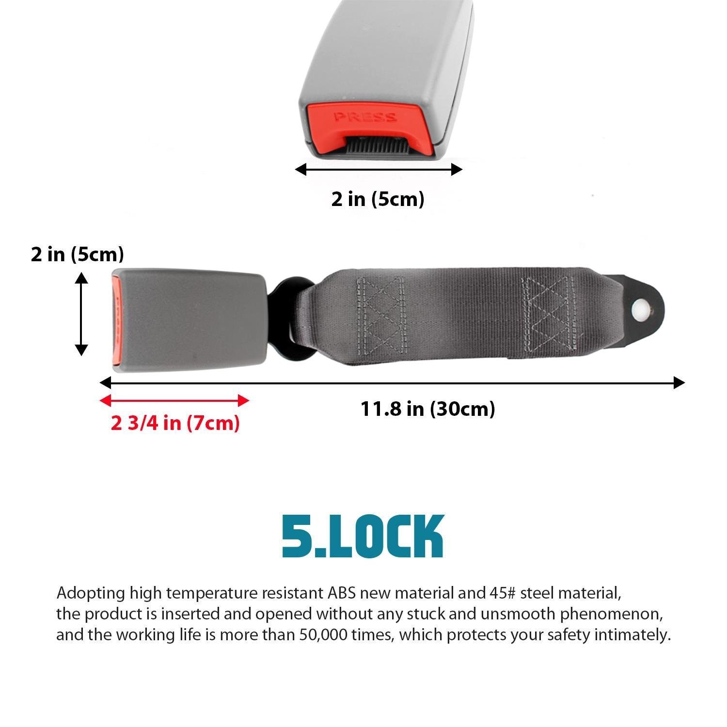 3-Point Grey Retractable Adjustable Car Seat Belt For Toyota Tundra 2007-2017