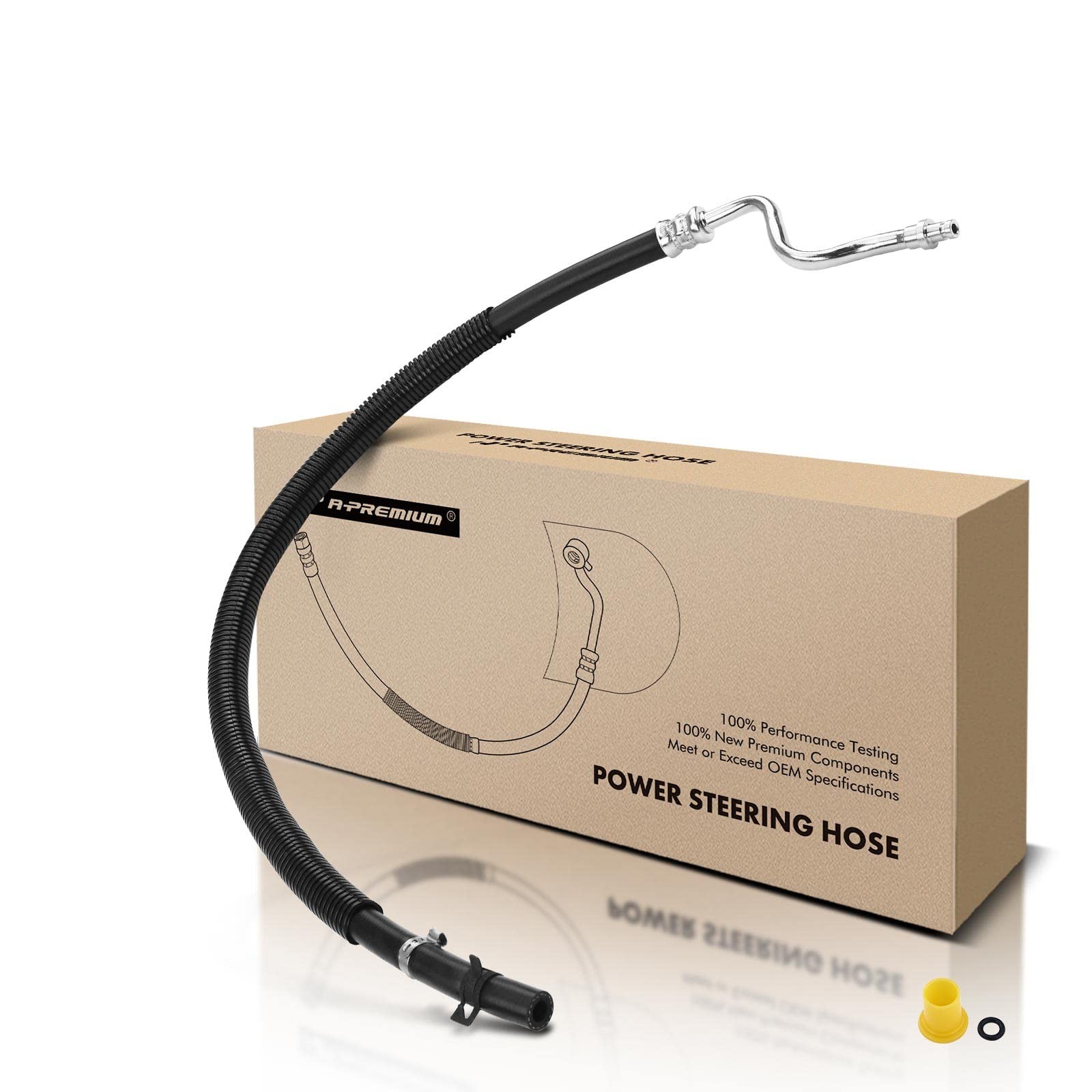 A-Premium Power Steering Return Hose Line Assembly 0.375 inches, Black