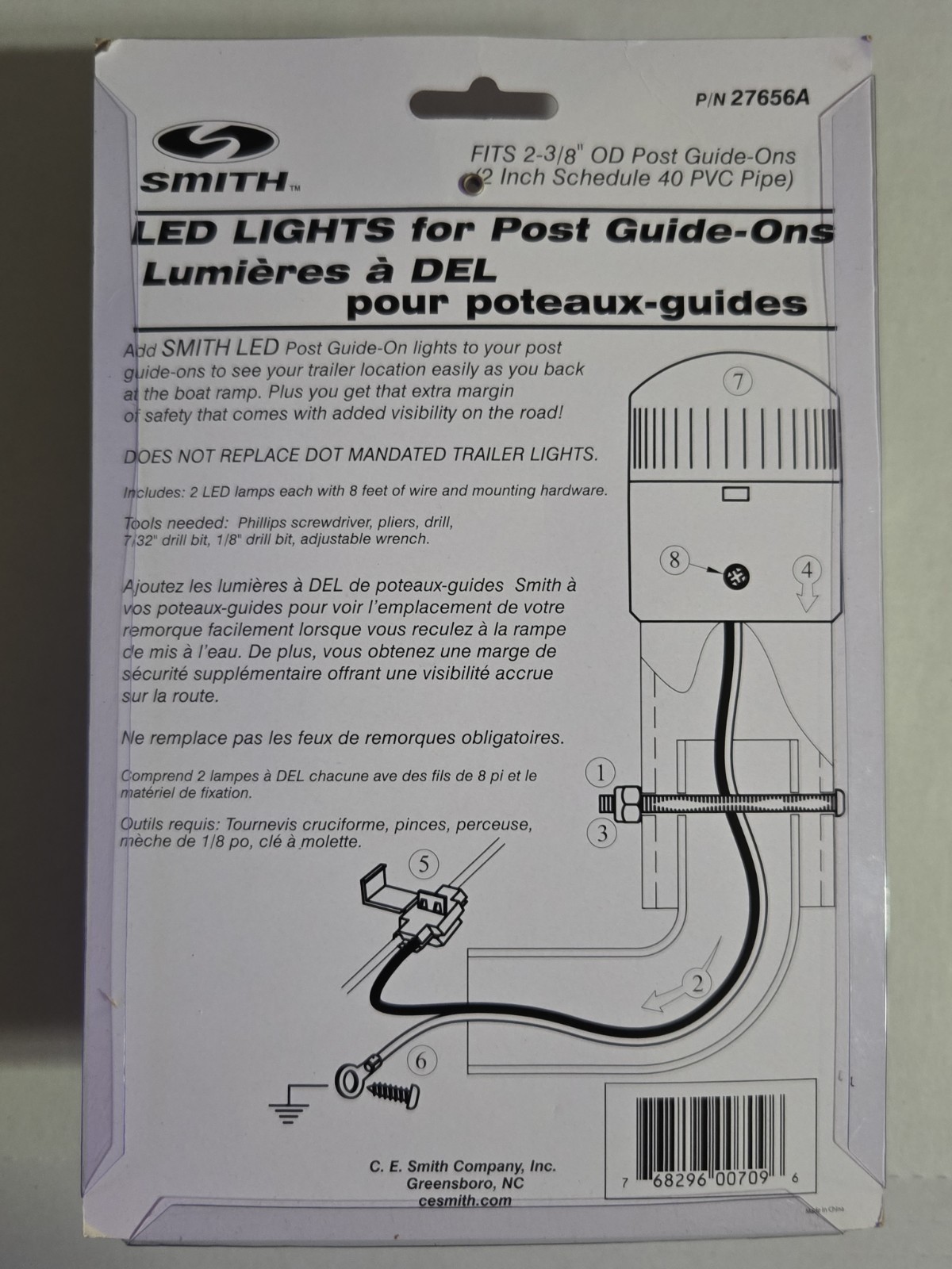 CE Smith Trailer Post Guide-On LED Light Kit (Pack of 2 Lights) 27656A NEW