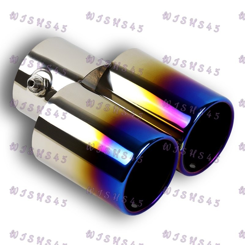 1PCS NEW Auto Dual Exhaust Pipe Tailpipe Stainless Steel Tail Muffler Tip Throat