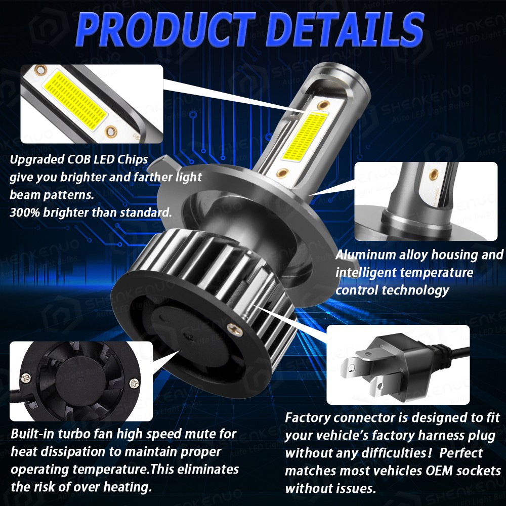 H4 LED Headlight Bulb Conversion Kit for Hino 145 165 185 258 268 338