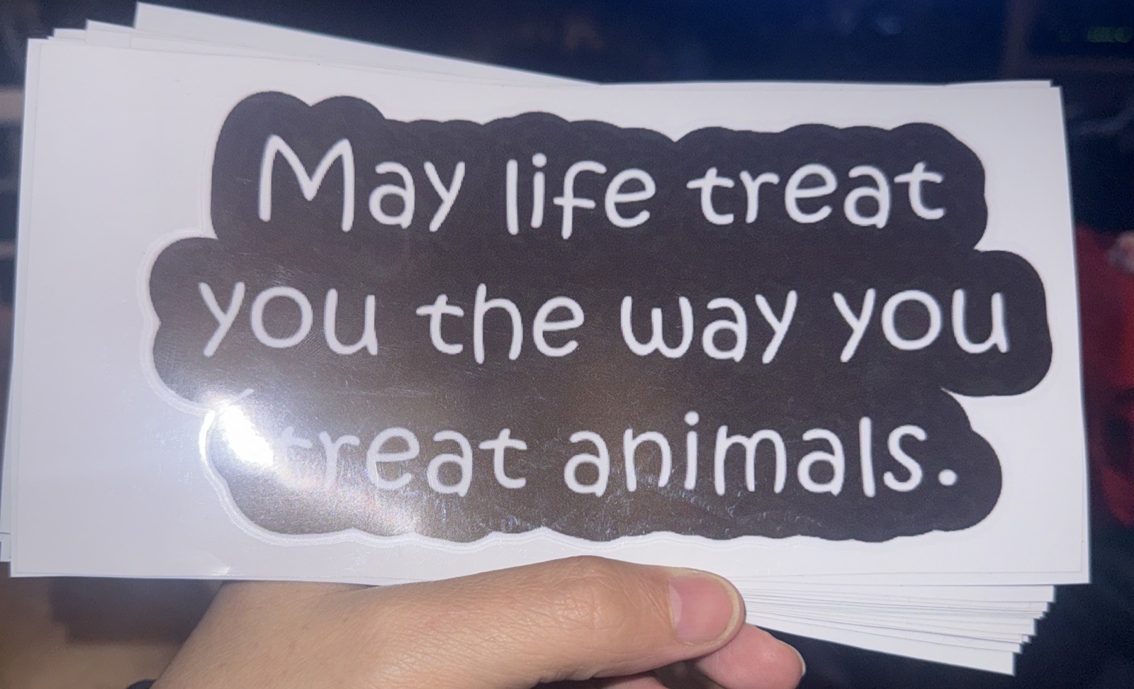 Dog Cat Lover “May Life Treat You The Way You Treat Animals 8 X 4 Decal Sticker