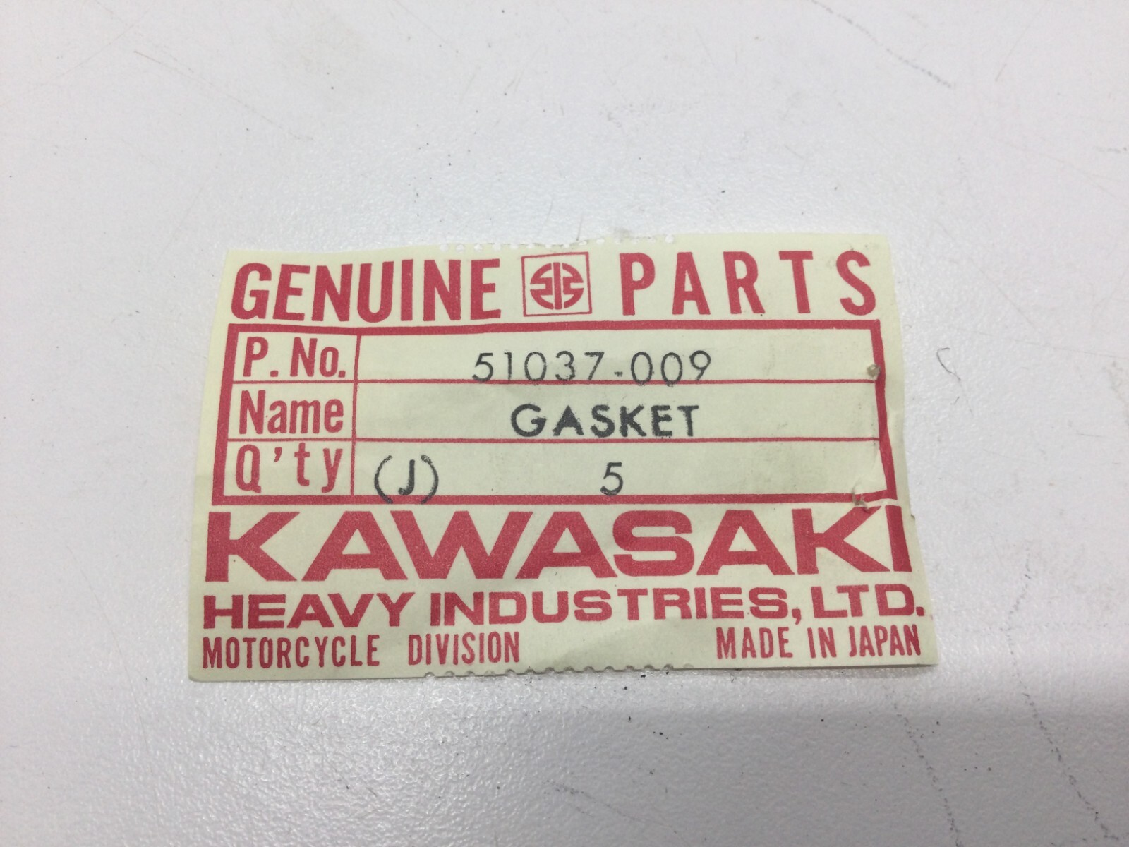 Kawasaki Motorcycle Street Bike Fuel Cock Cup Gasket Grommet Seal OEM 51037-009