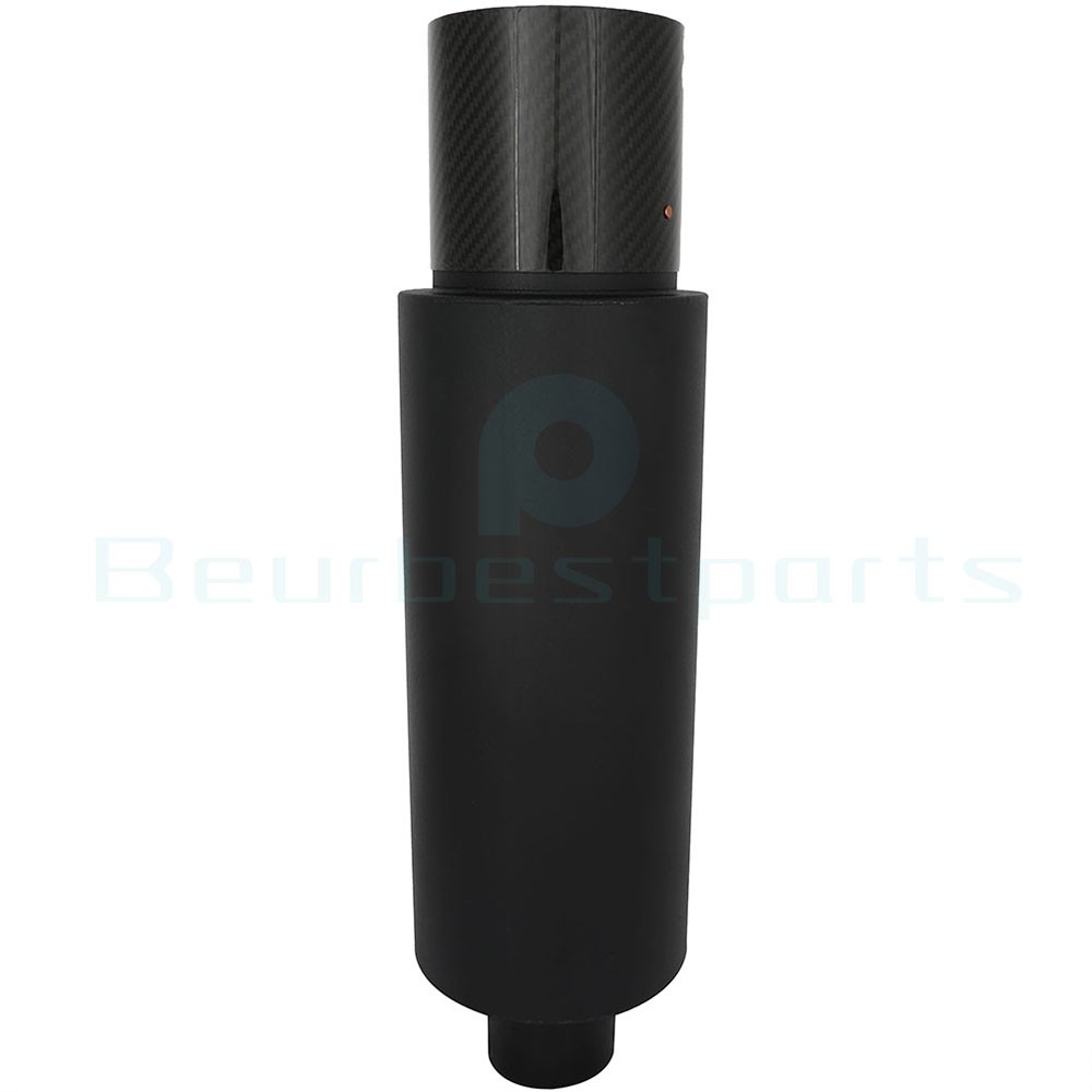 4″ N1 Carbon Tip Black Stainless Weld-On Exhaust Muffler 2.5″ Inlet Universal