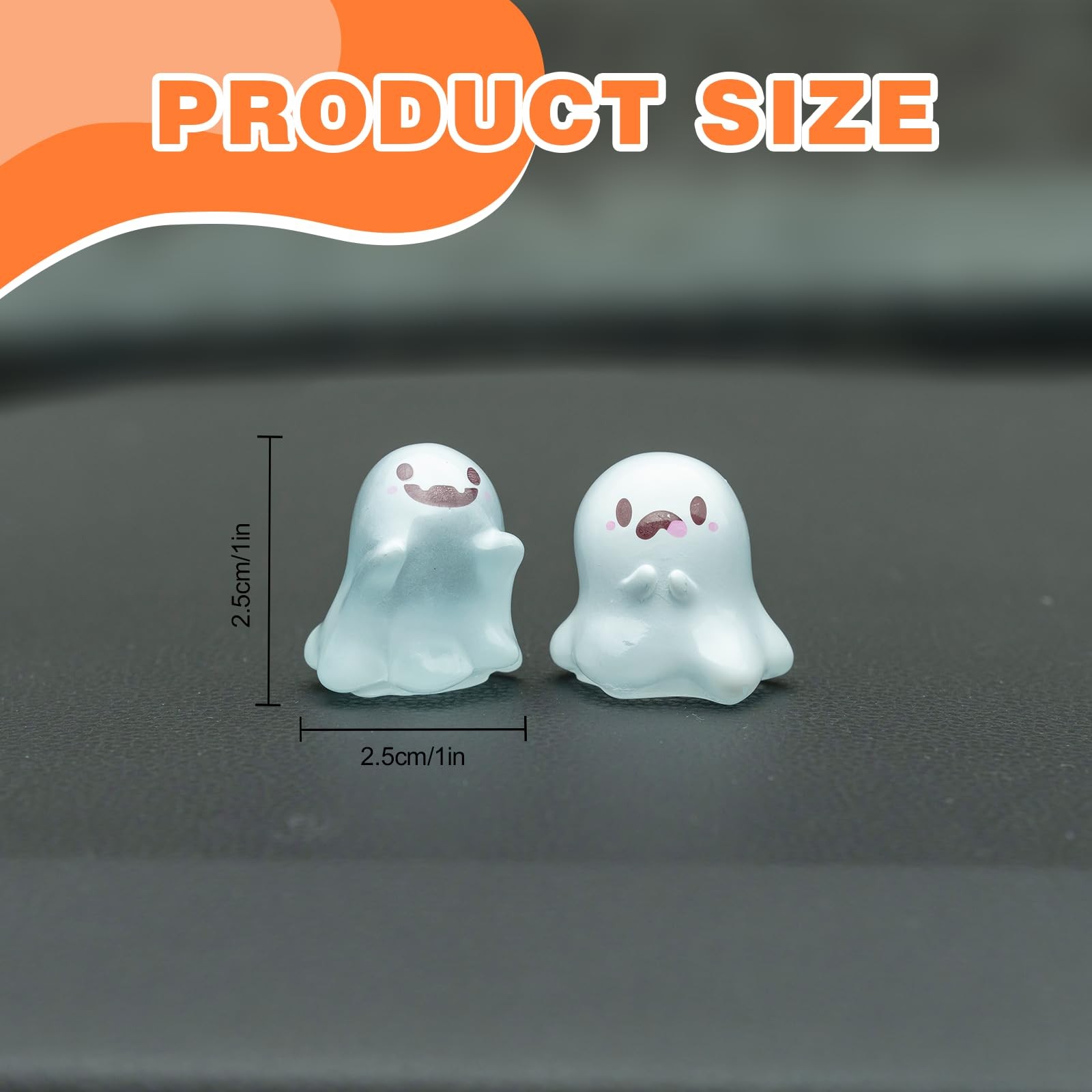 Rislobx Luminous Ghost Car Dashboard Decor, 6PCS Fun 1 inches,