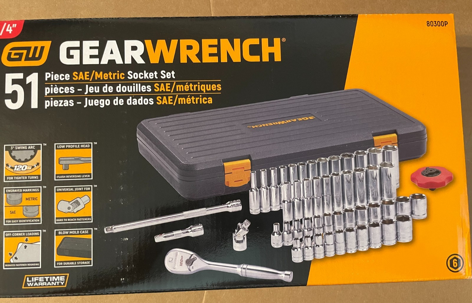GEARWRENCH 51pc 1/4″ Drive 6pt 120XP Mechanic Tool Set SAE/Metric 80300P