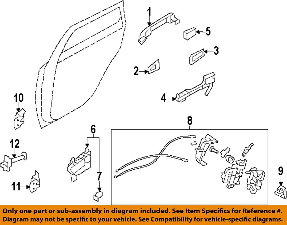 SUBARU OEM 09-21 Crosstrek Rear Door Lock Hardware-Door Check 62124FJ001