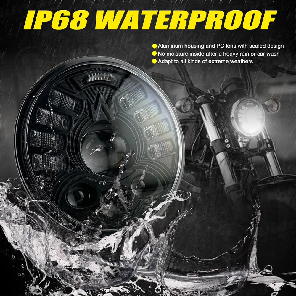 5.75″ 5-3/4″ LED Headlight Hi/Lo Turn Signal For Ice Bear Mad Dog 150cc Scooters
