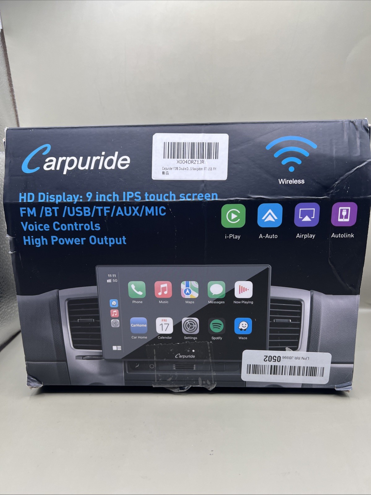 Carpuride YT09S Double Din Car Stereo Carplay Wireless Android Auto Car Radio