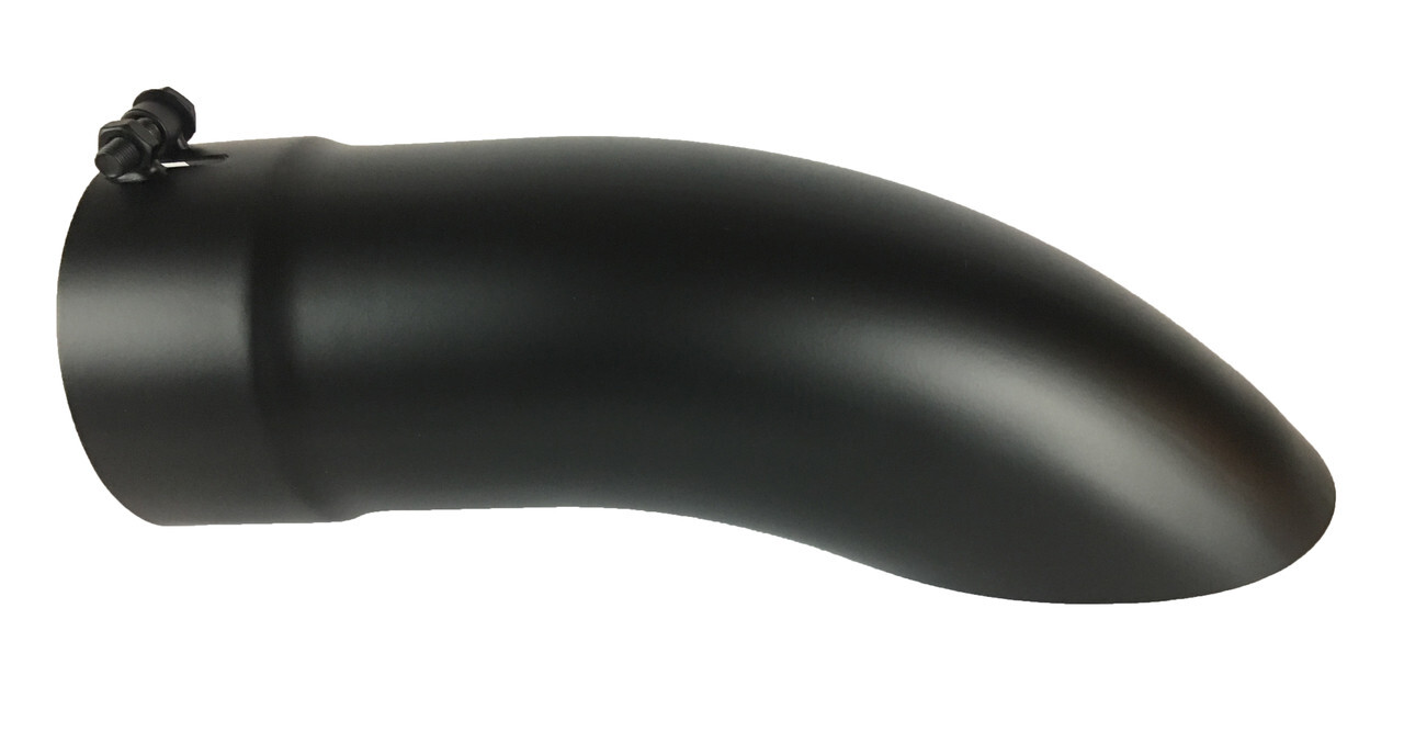 Diesel Exhaust Tip 5.00 Inlet 5.00 Dia X 16.00 Long Bolt On Turn Down Black