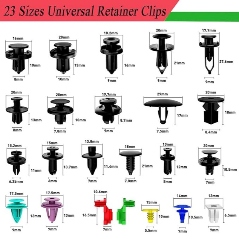 725Pcs Car Push Retainer Clips Universal Push Bumper Fastener Rivet Clips Parts
