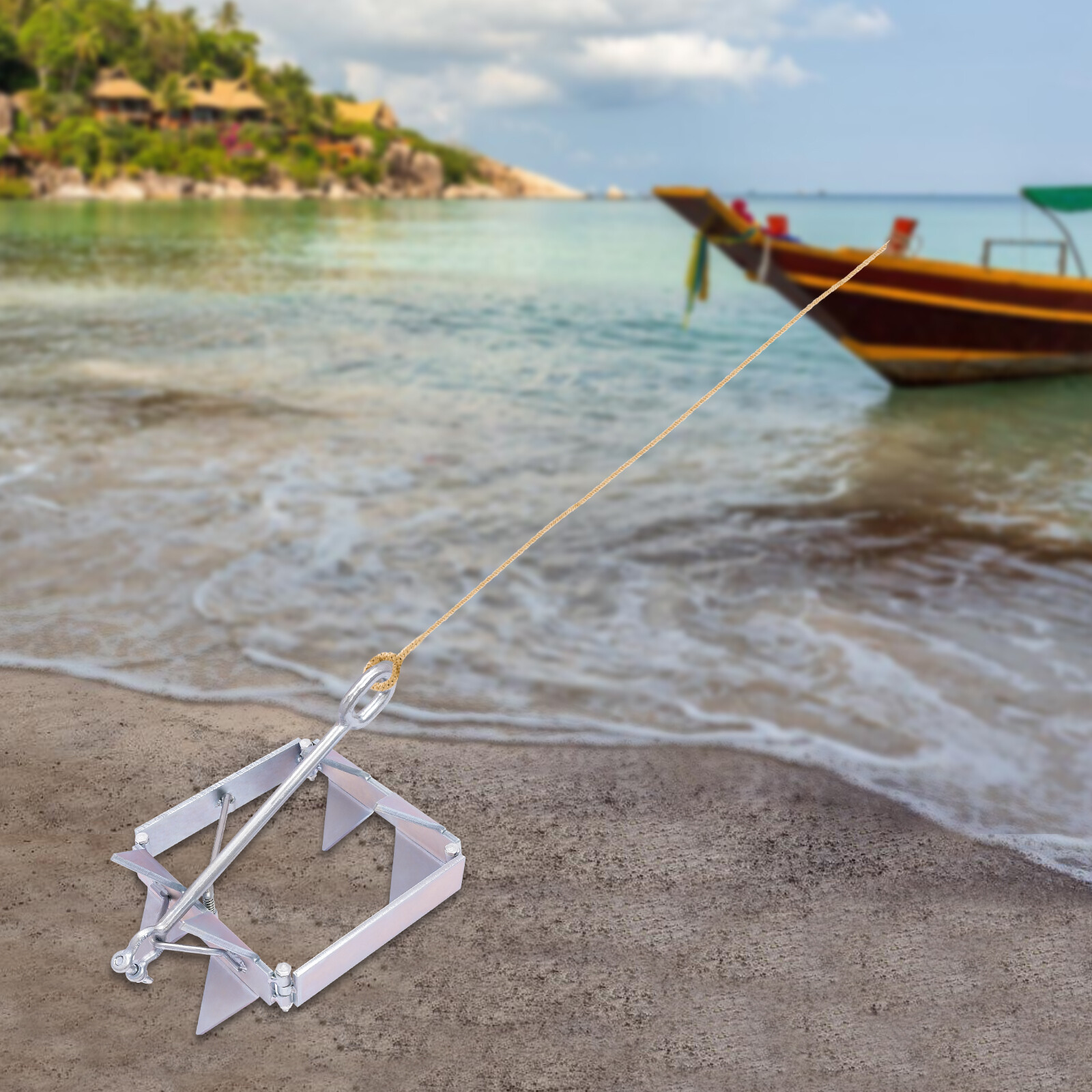 Boat Slide Box Anchor, Foldable Sliding Cube Anchor, Foldable Boat Anchor 13 lbs