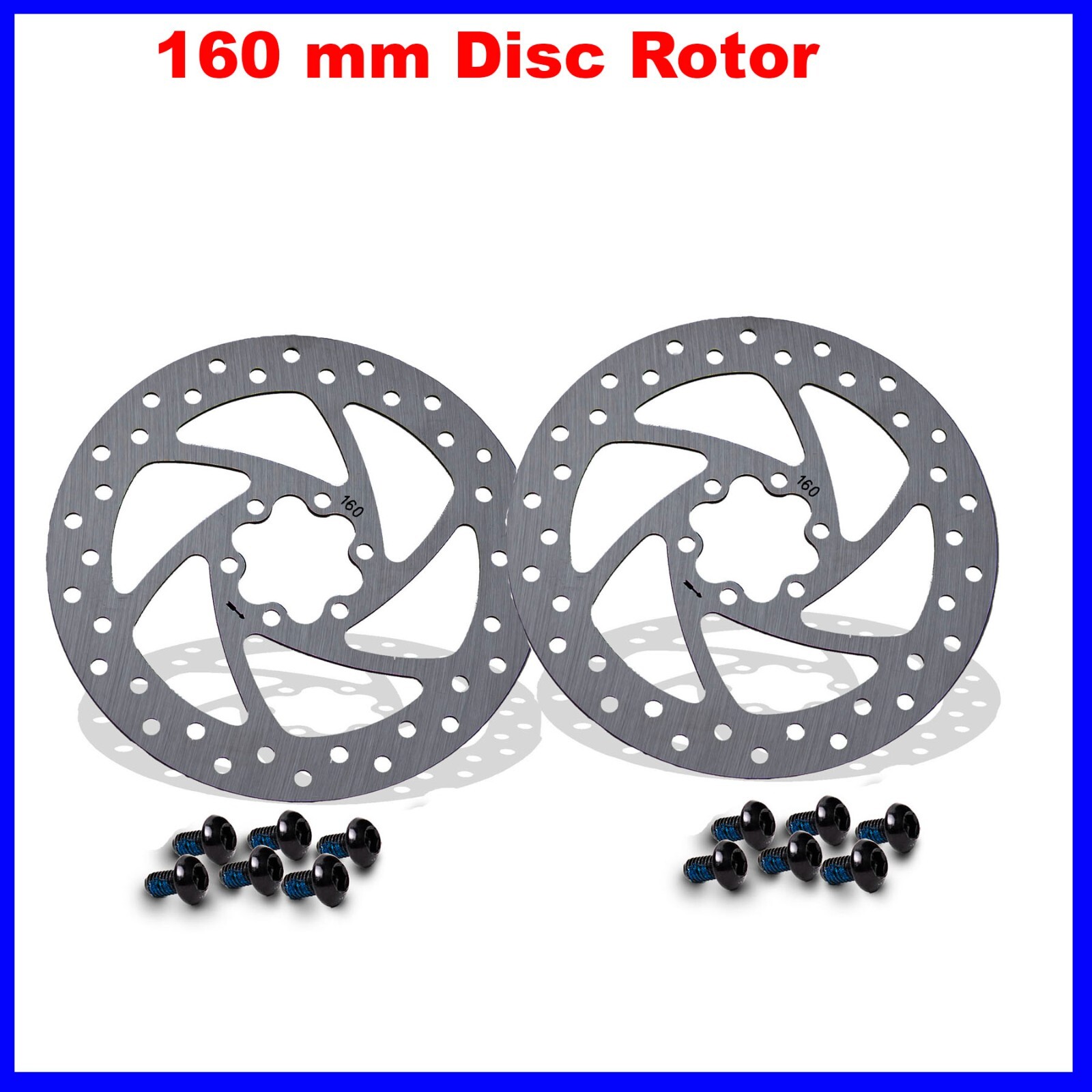 2 PCS Brake Disc Rotor 160mm & 6 bolt fit Electric Scooter & Bike