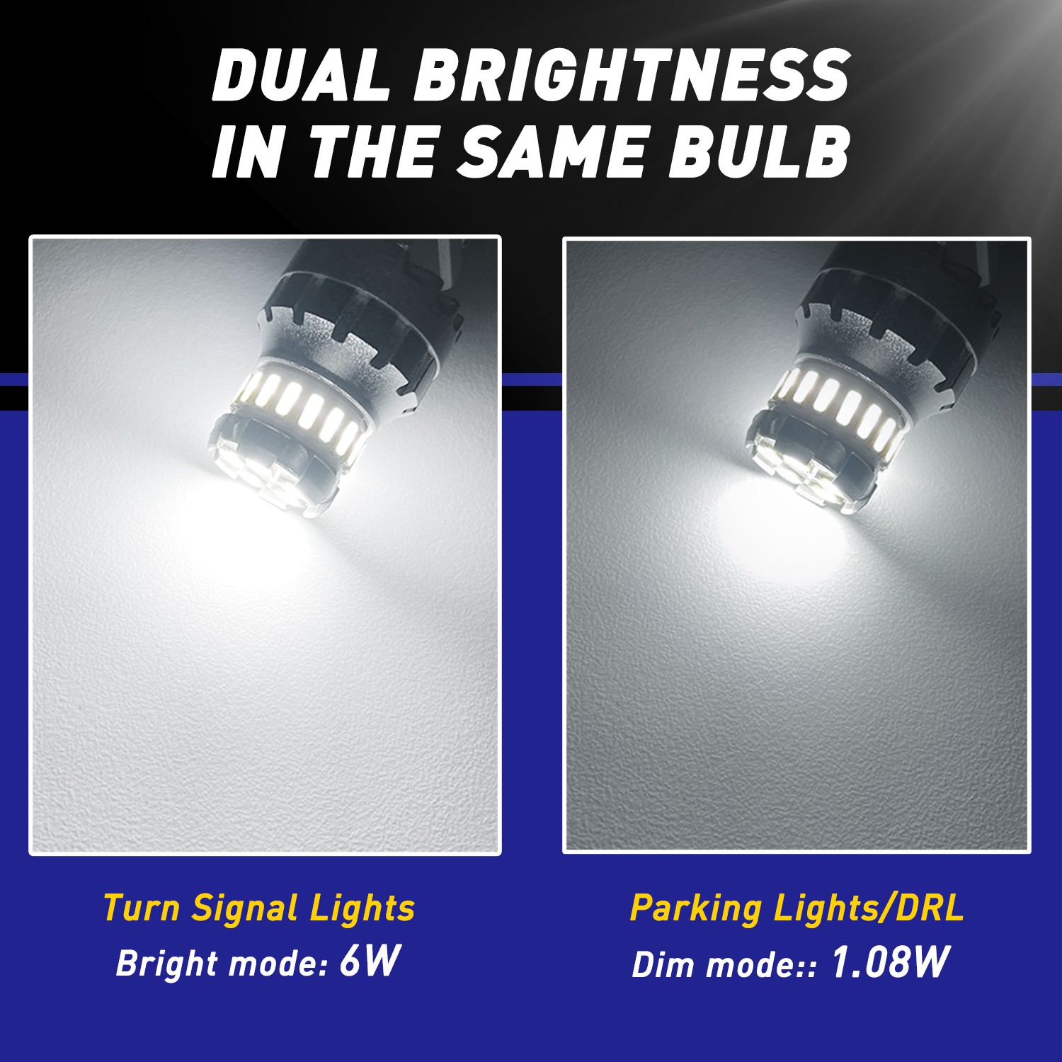 7443 7440 LED 6500K Reverse Backup Brake Stop Parking Light Bulb CANBUS 2-6X