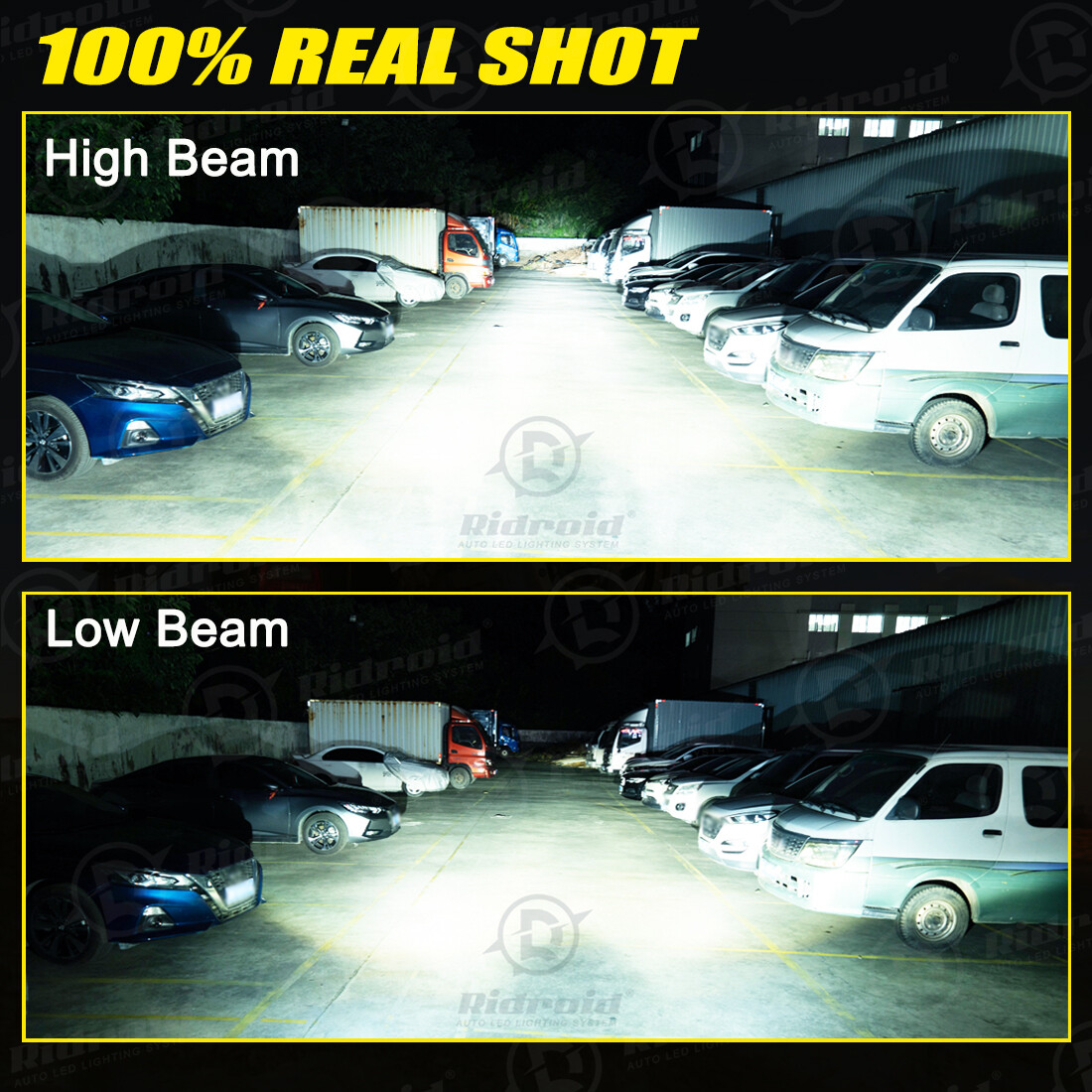 Ridroid H13 9008 LED Headlight Bulbs Kit High Low Beam 6500K Super Bright White