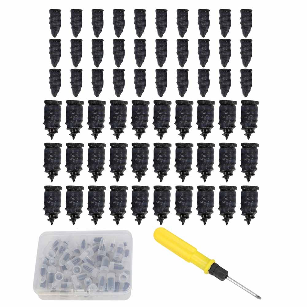 60pcs Car Tubeless Vacuum Tyre Puncture Repair Kit Screw Nail Tire Patch Plug