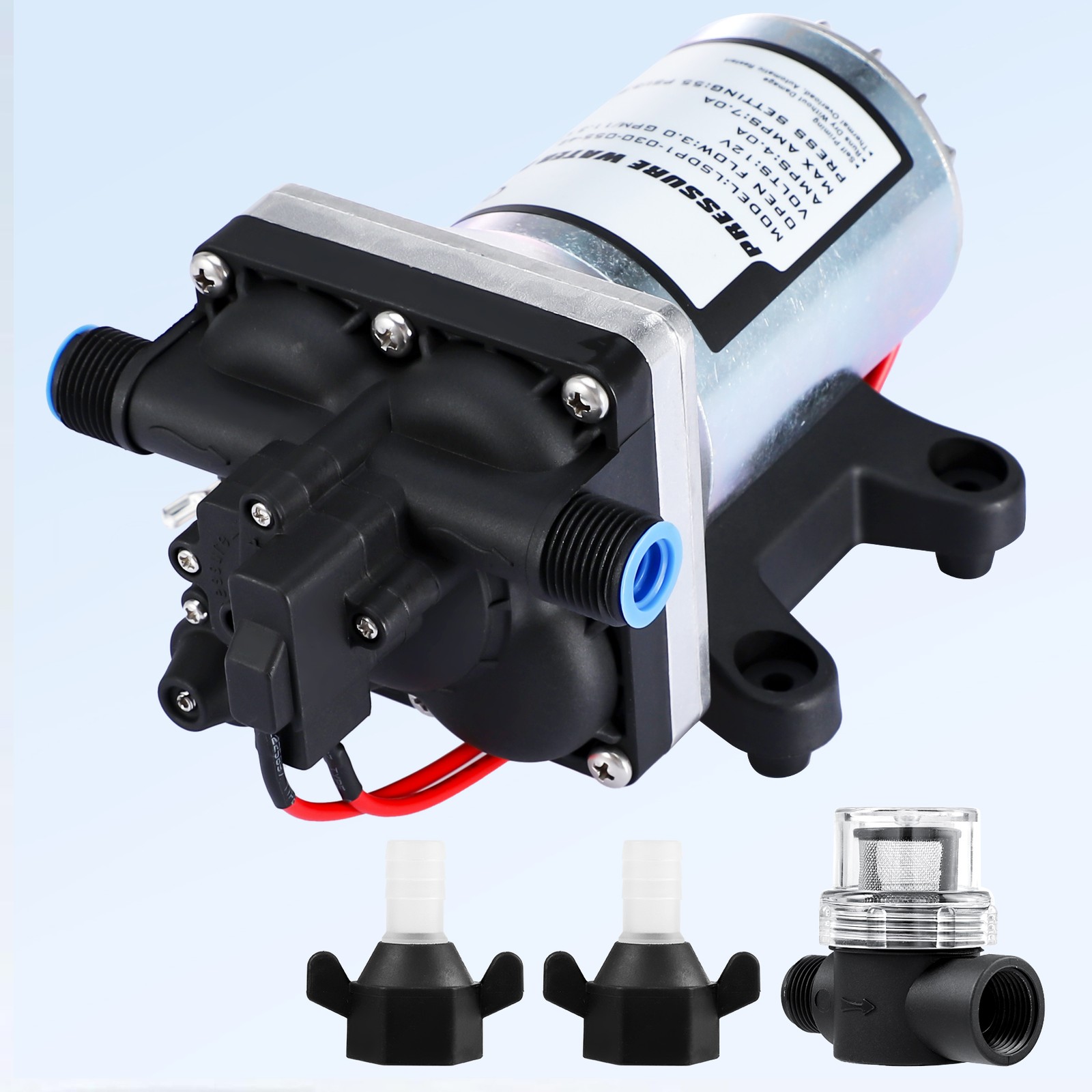 12V SHURflo 4009 Water Pump Twist On Filter 11LPM 55PSI For RV Caravan Boat