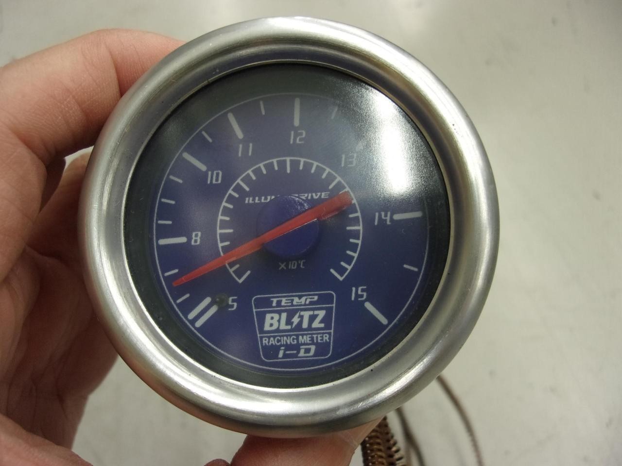 BLITZ Racing Meter iD TEMP Silver Used from Japan Authentic Confirmed