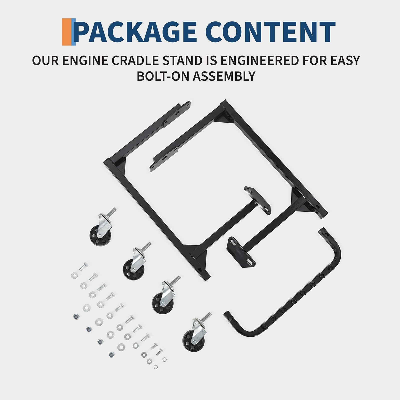 Chevy Engine Cradle Dolly Stand 750lb with Wheels SBC BBC 4 Swivel Casters