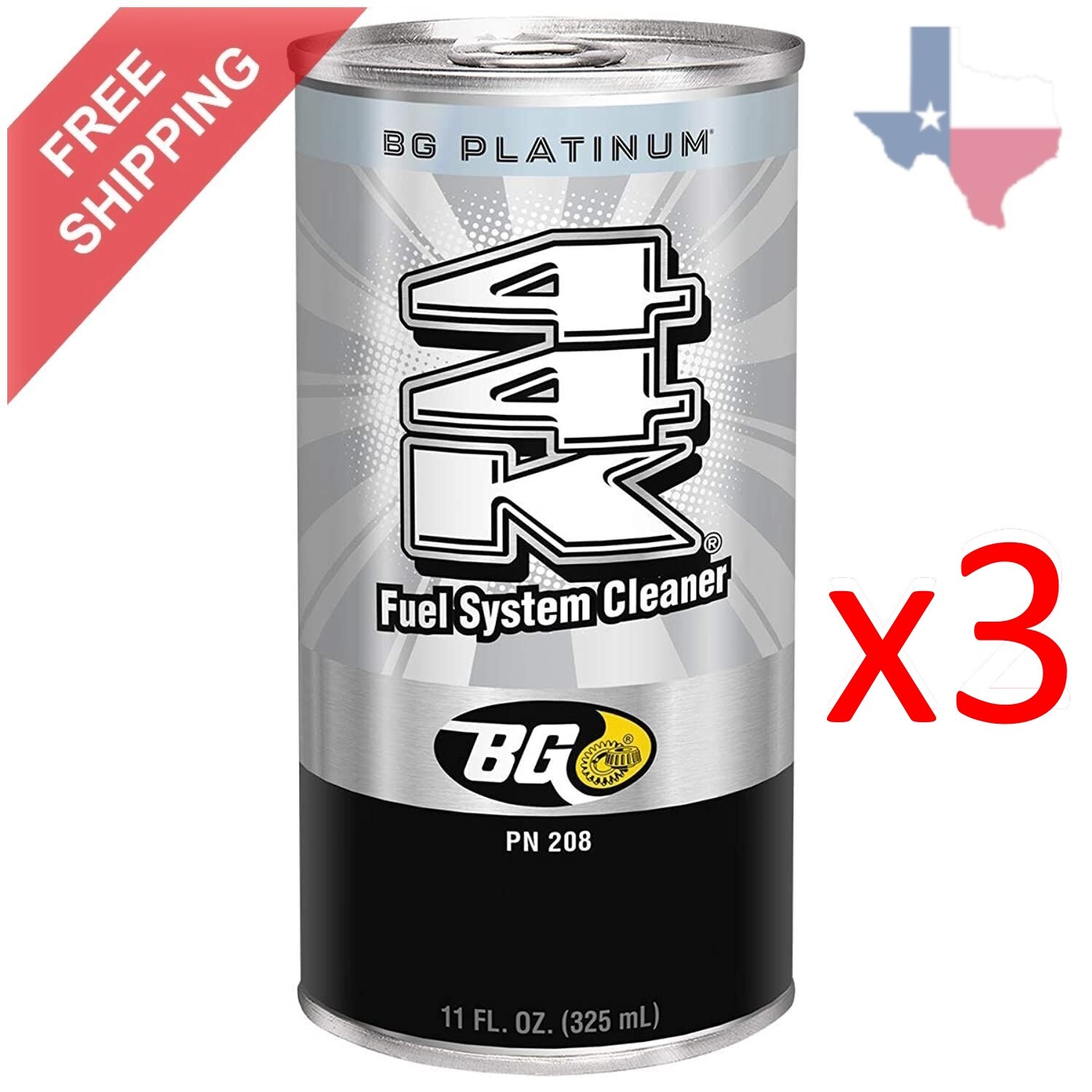 BG Platinum 44K Fuel System Cleaner Can – PN208 (Pack of 3)