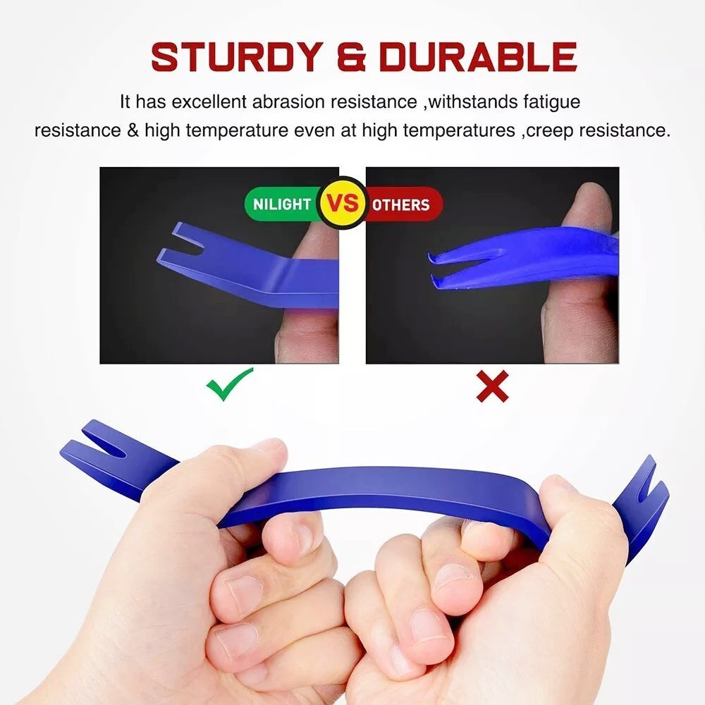 5 Plastic Trim Removal Pry Tool Set for Car Radio Panel Door Dash Clip Fasteners