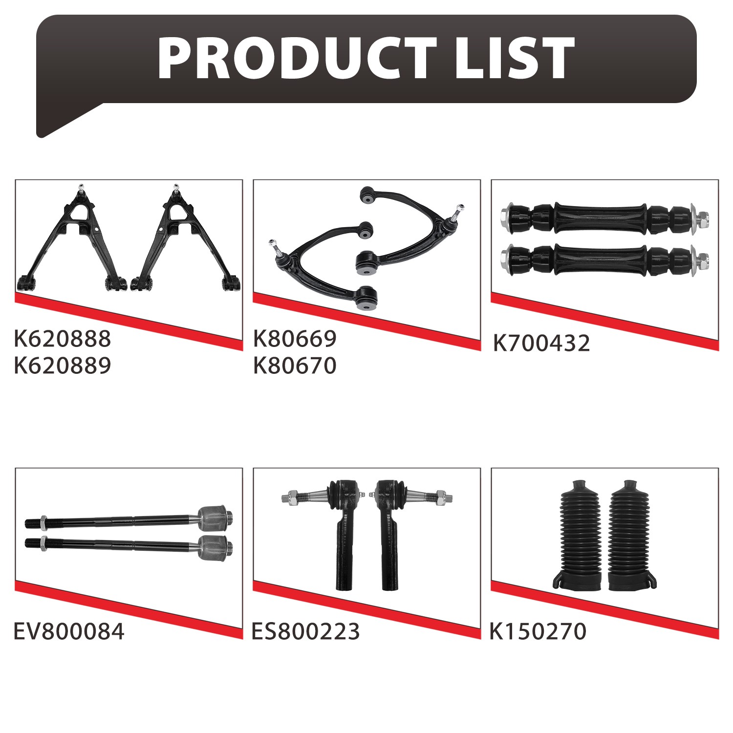 For 2011-2019 Dodge Charger Challenger 300 Front 16 Pc Control Arms