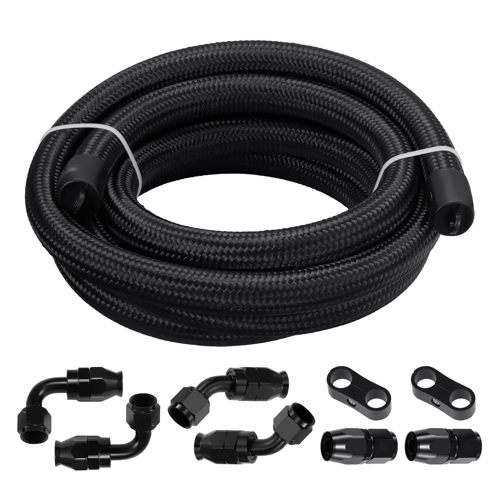 AN10 -10AN AN-10 Fitting Stainless Steel Nylon Braided Oil Fuel Hose Line Kit