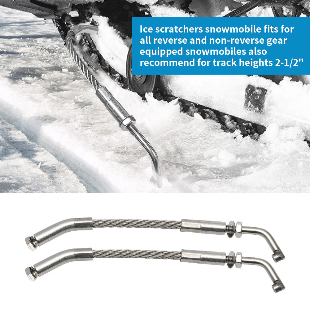 For Snowmobile Ice Scratchers w/ Carbide Tips Snow Scratcher Reverse Compatible