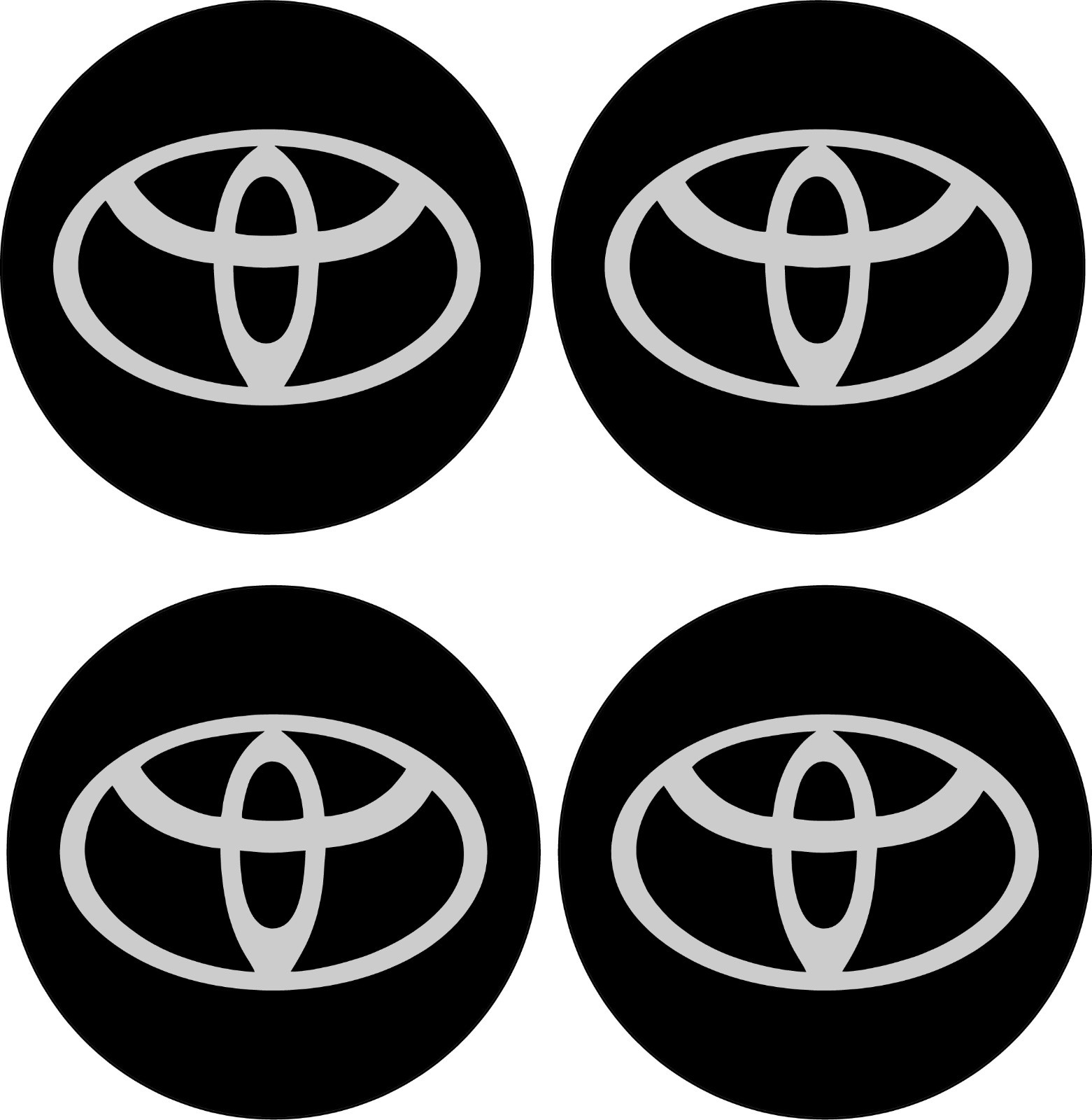 #5704 (4) 60mm Toyota Center Cap Decals Sticker LAMINATED Great for aftermarket