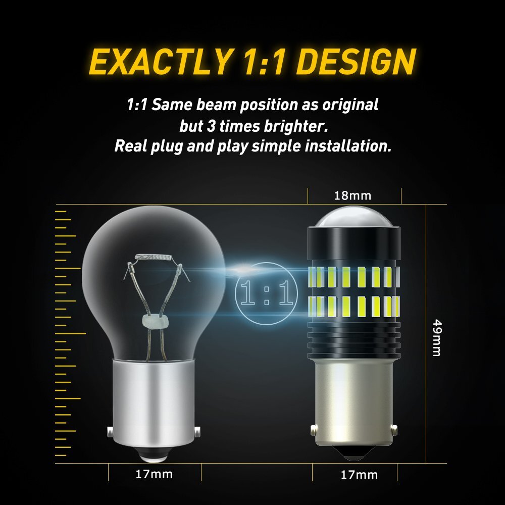 AUXITO Super Bright LED 1156 Bulb 2PC 6000K 7506 Reverse Backup Light White D