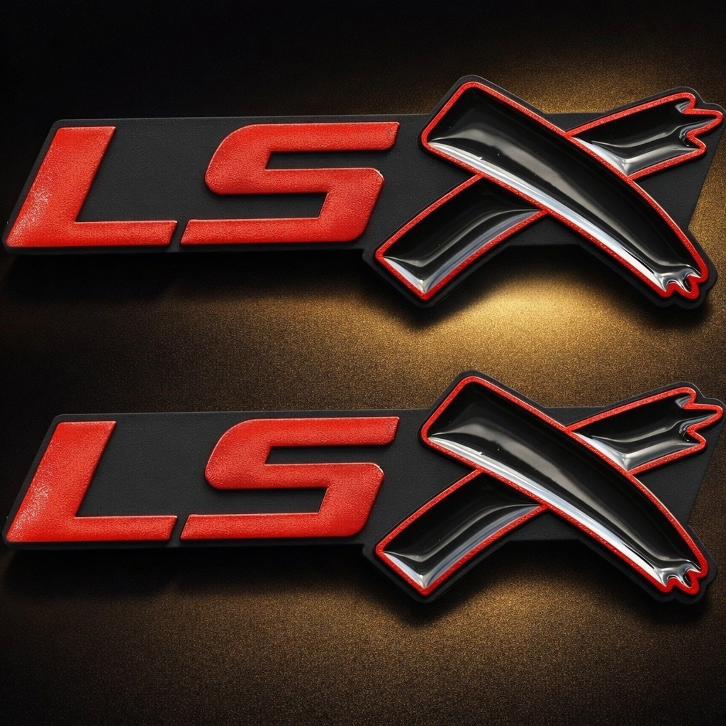 New LSX Red & Black Emblems V8 Cars and Trucks -2pcs 3M….. Bin 33
