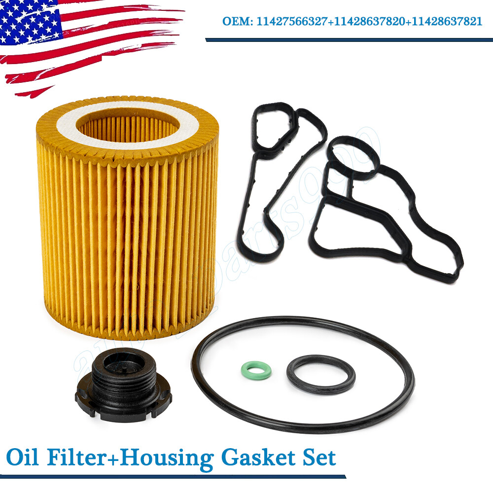 Engine Oil Filter & Housing Gasket Cooler Seal Set For BMW X1 X5 N26 N52 N54 N56