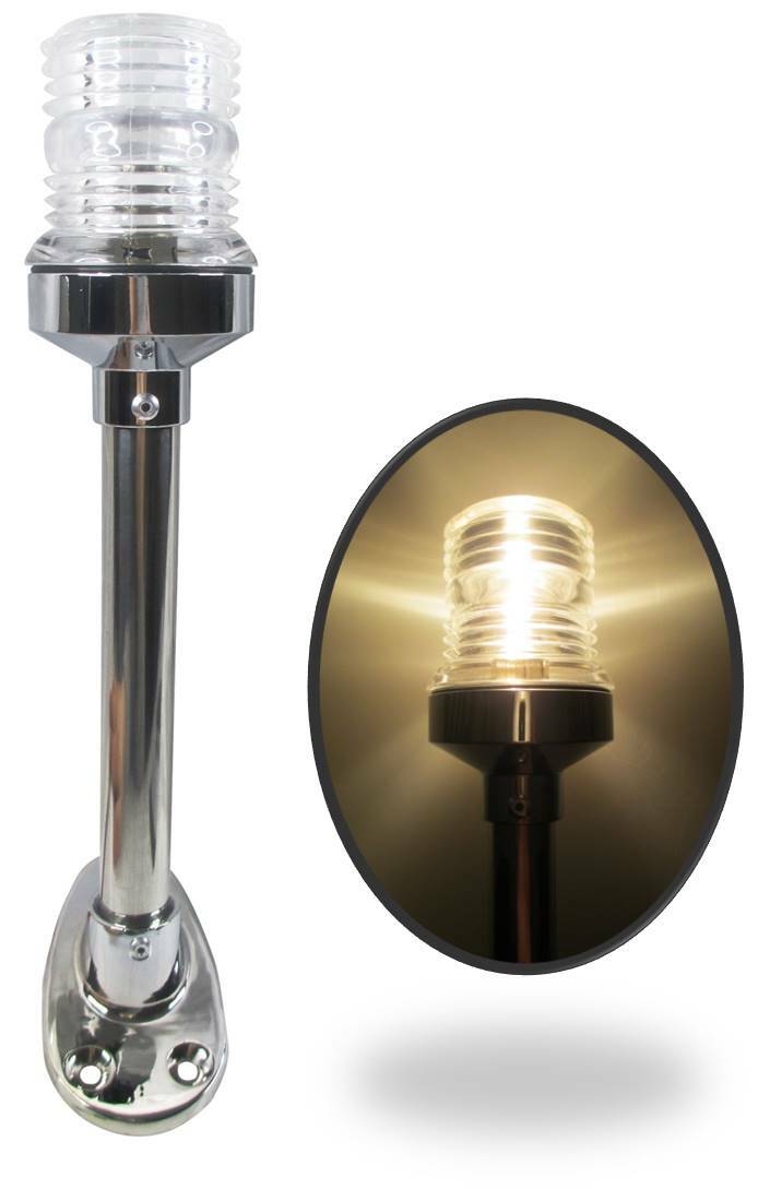 Pactrade Marine Stern Light Stainless Steel Tubing BA15D Bulb 12VDC Splashproof