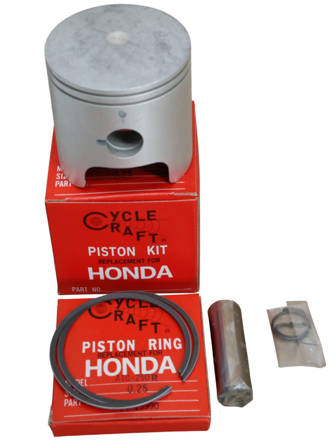 1981-1984 Honda ATC 250R 70.25mm Piston Rings Wrist Pin Cir Clips 1st Over