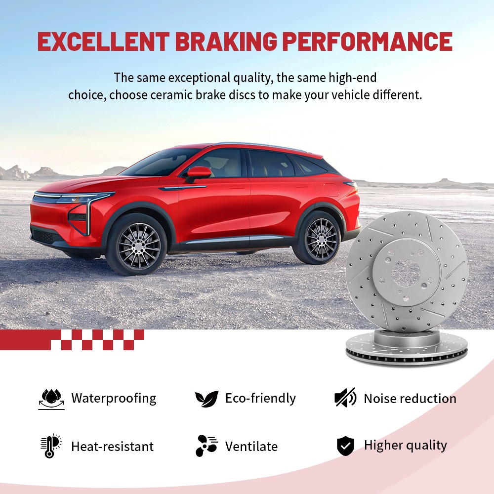 10.20″ Rear Drilled Brake Rotors Brake Pads Kit for 2007 – 2013 Mini Cooper