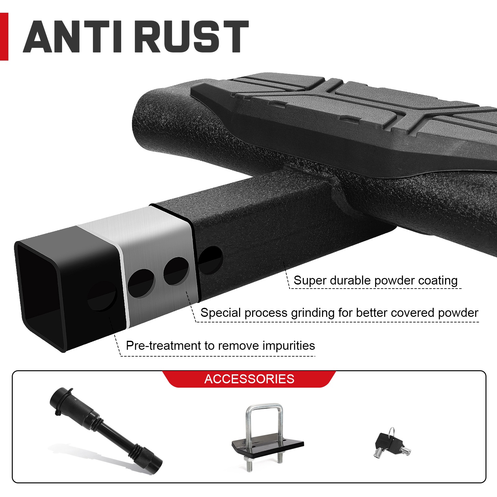 FOR 2″ Hitch Receiver Universal Trailer Hitch Step Fit for Trucks SUV Car Van