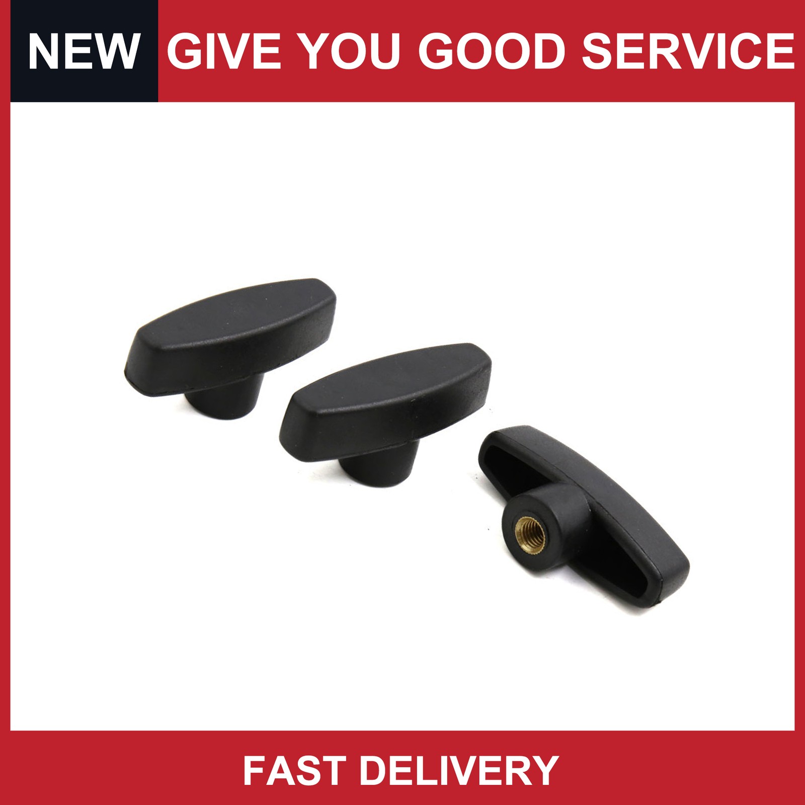 Universal M7x62mm Male Thread Screw On Type Clamping Handle Grip Knob Pack of 3