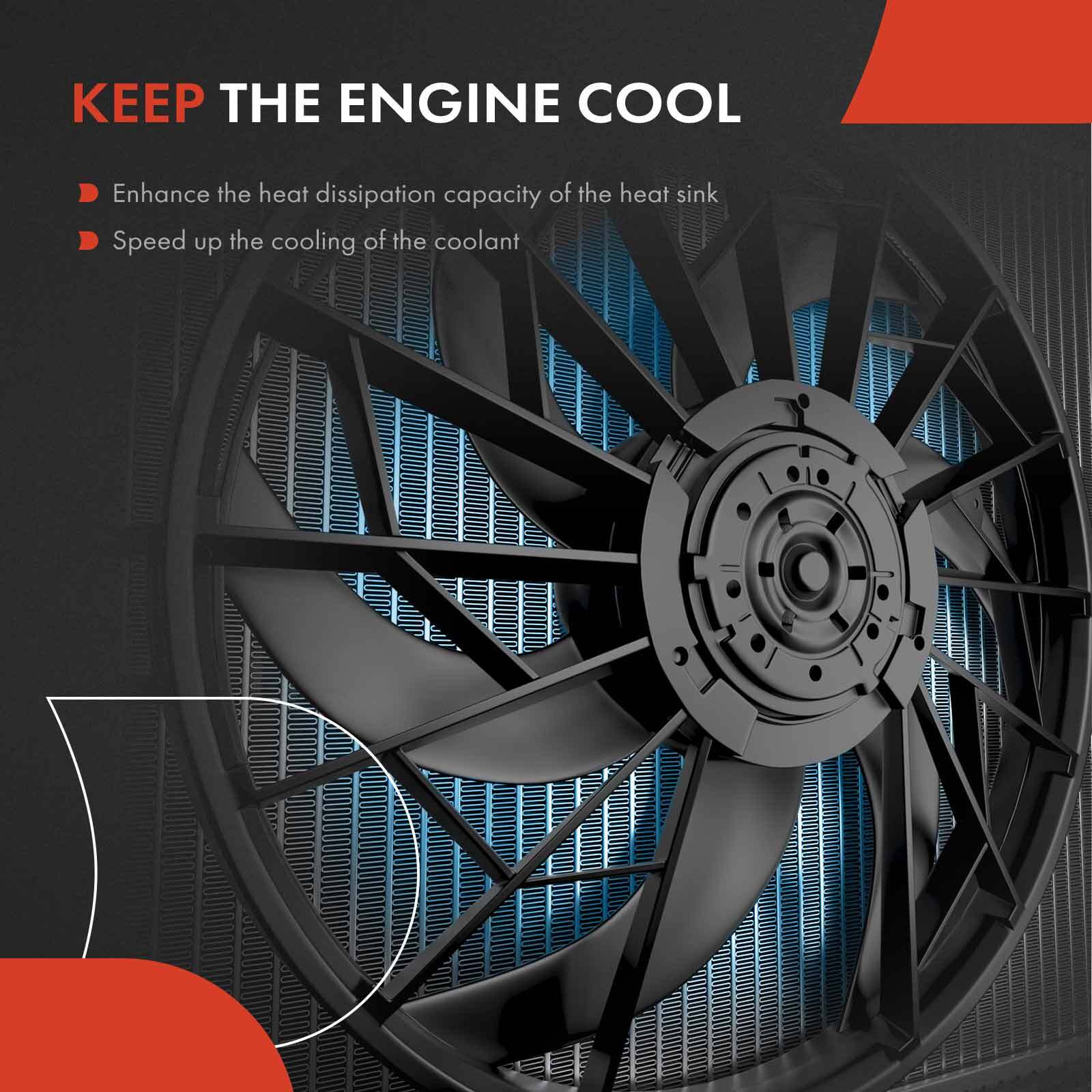 2 Radiator Cooling Fan Assembly for Audi Q7 09-13 VW Touareg 09-10 V6 3.0L 3.6L