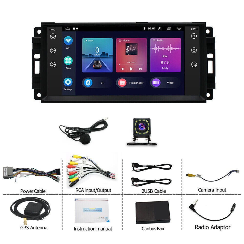 7″ Para 2007-2012 Dodge Nitro Android 14.0 GPS Apple Carplay Stereo Radio
