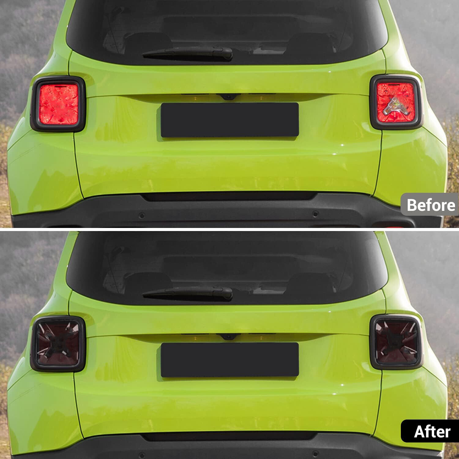 ?Smoked Black Rear Tail Light Lamp Cover Trim For Jeep Renegade 15+ Accessories
