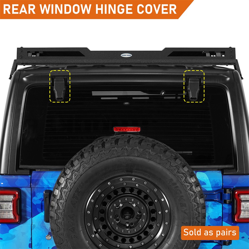2Pcs ABS Rear Window Liftgate Glass Hinge Cover for Jeep Wrangler JL 2018-2026