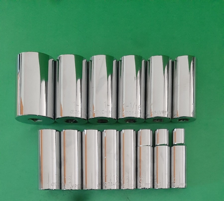 NEW GEARWRENCH 30pc 1/2″ Drive 6pt Point Shallow & Deep SAE Socket Set to 1-1/2″