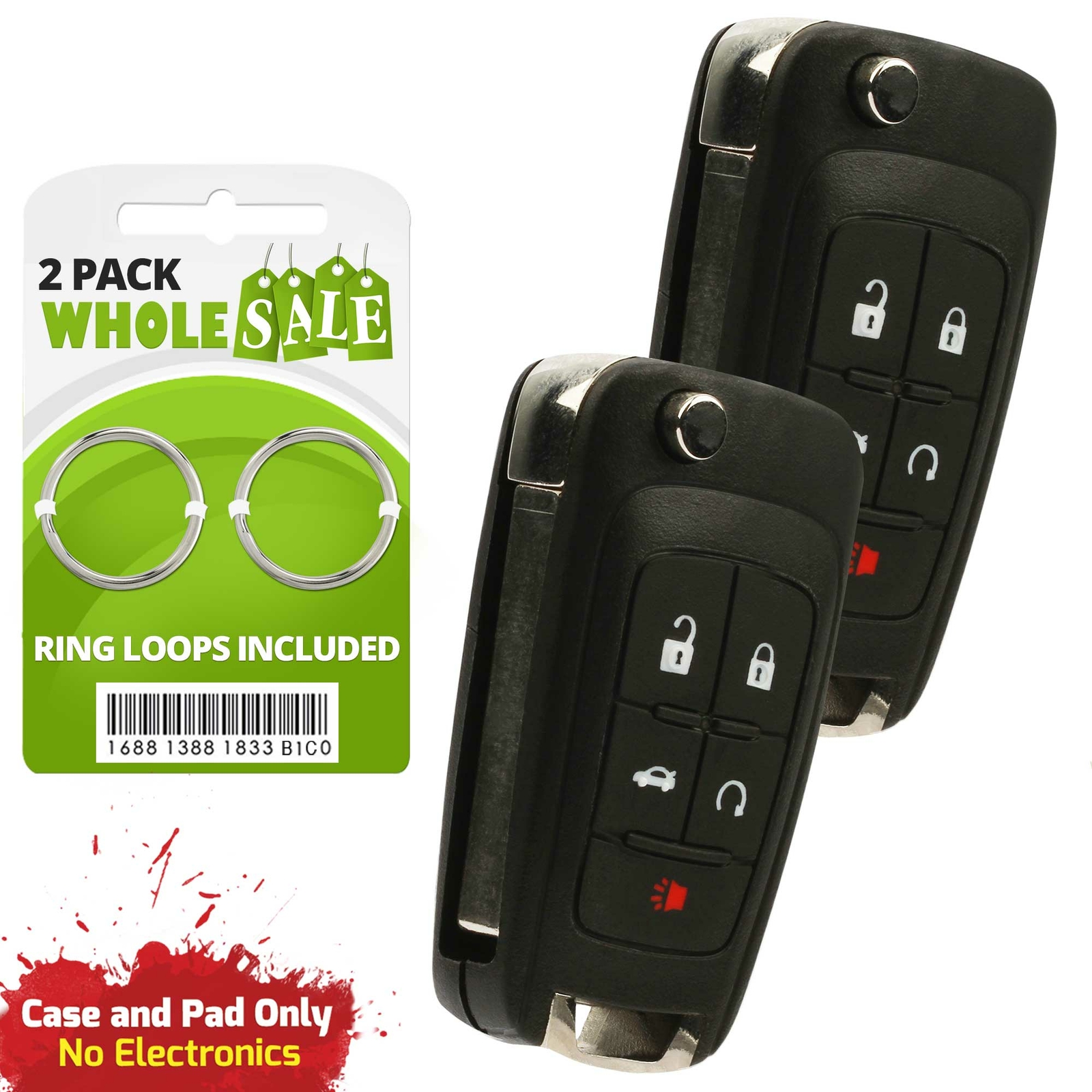2 Replacement For 2014 2015 2016 Chevrolet Malibu Limited Flip Key Fob Case