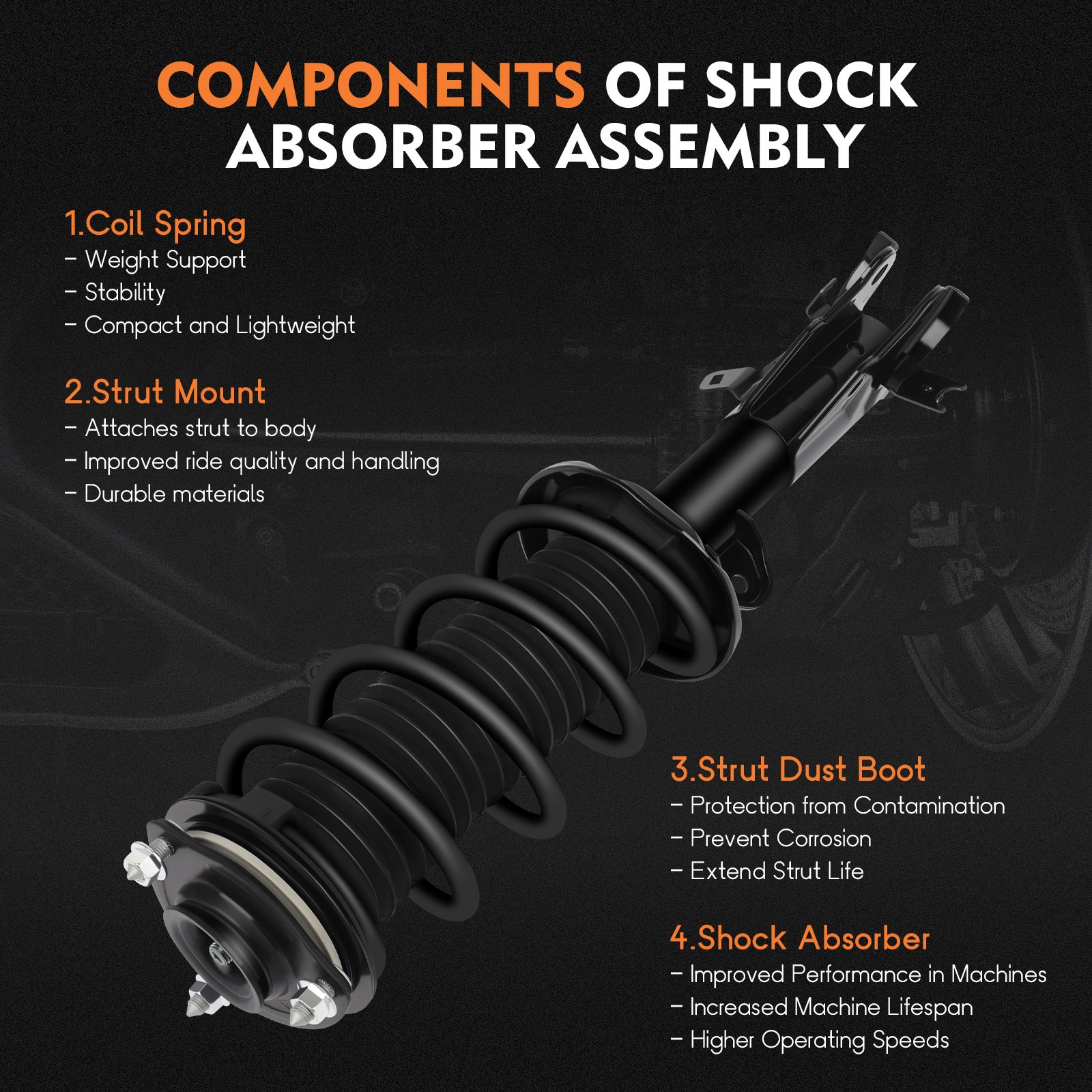 For 2012 Honda Civic Front Pair Complete Struts & Shocks Absorbers Assembly