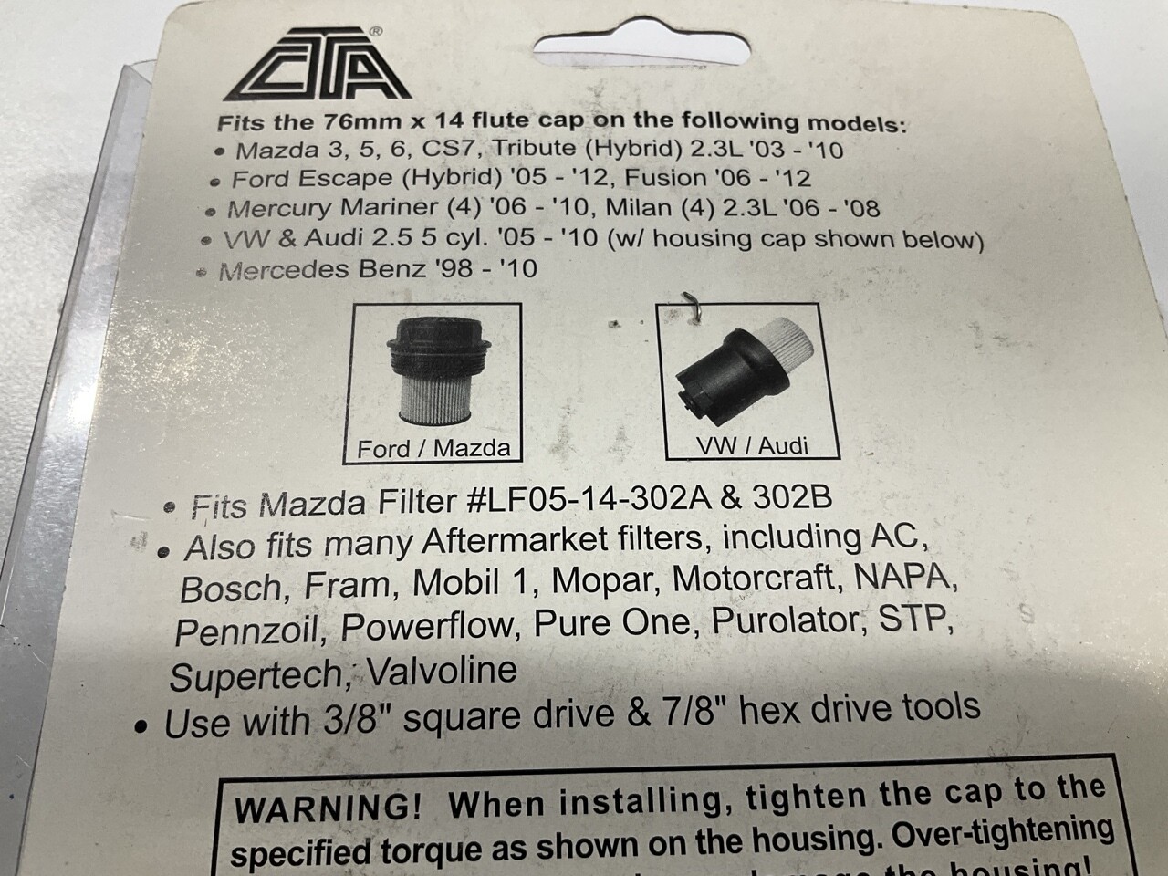 CTA 2481 Engine Oil Filter Cap Socket – 76mm X 14 Flute