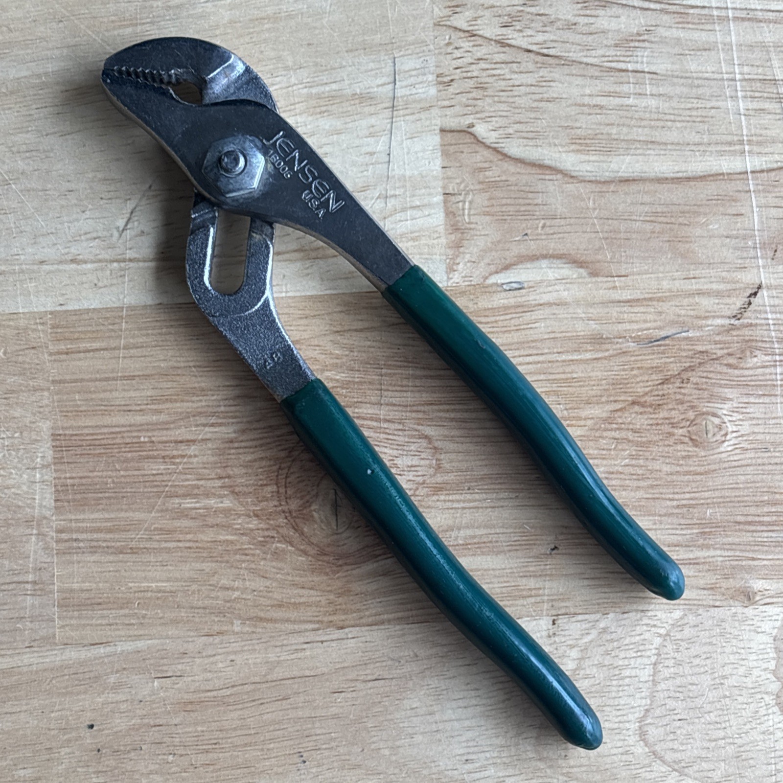 Jensen 6.5″ Slip Joint Pliers Tongue and Groove Green Handle 18006 USA