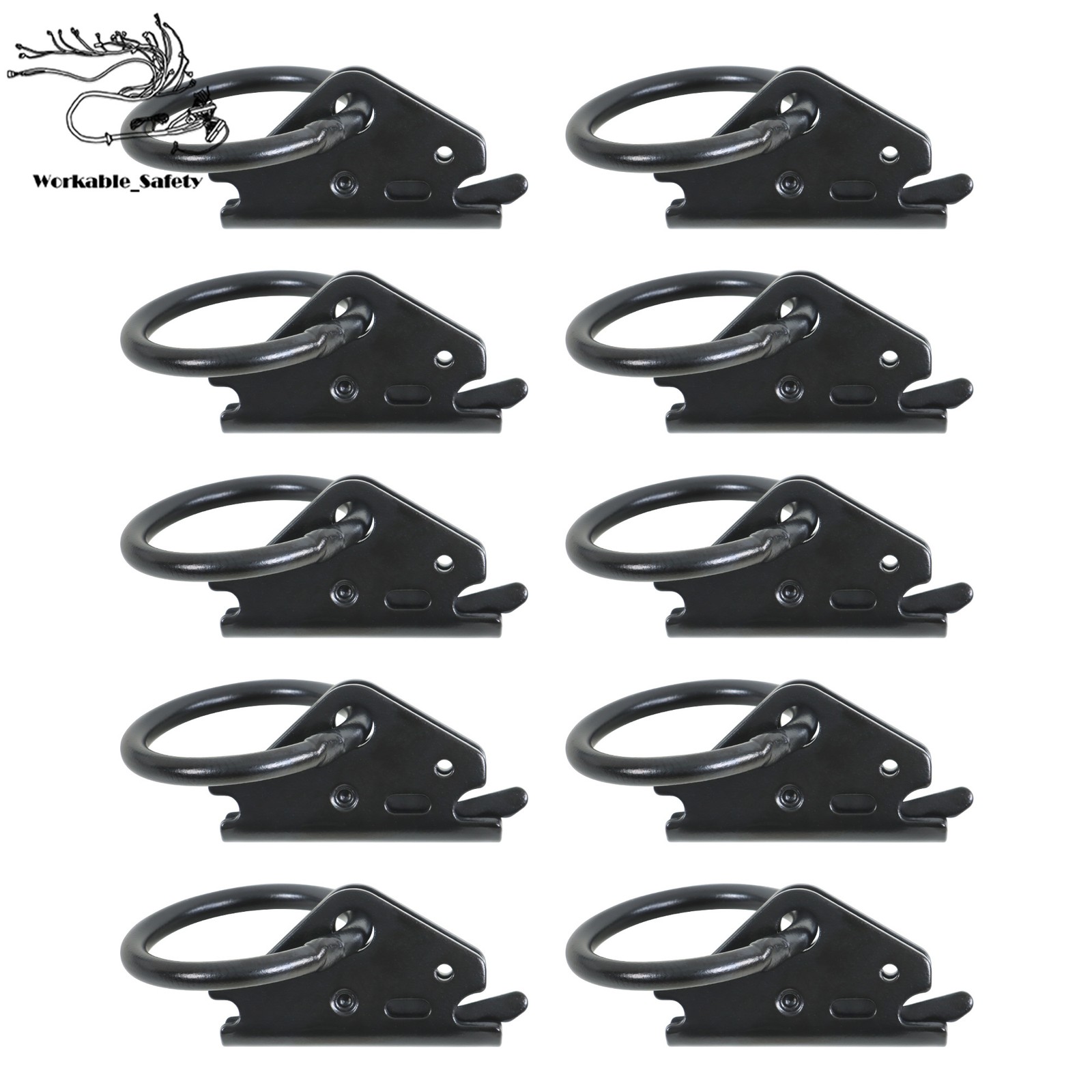 18 Pack 1.3′ E-Track Rail Set, Black Powder Coated Finish For Trailers & Vans