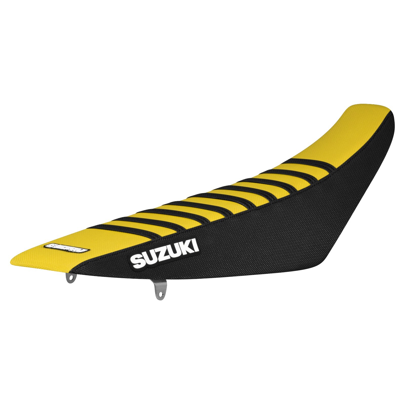 2007-2009 SUZUKI RMZ 250 Seat Cover BLACK SIDES/YELLOW TOP/BLACK RIBS #56 LOGO