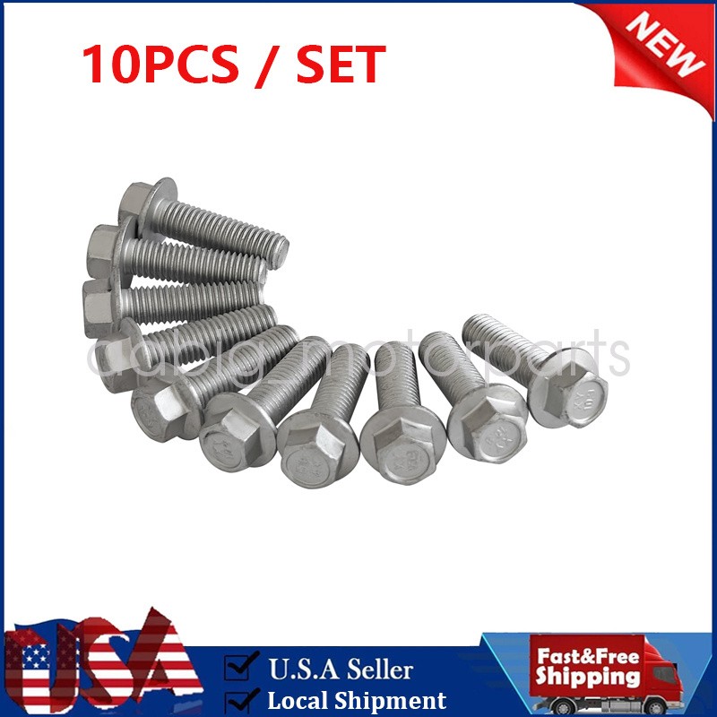 Set of 10PCS Bellhousing Bolts For LS1 LS2 LS/LT Engine T56 4L60 Transmission US
