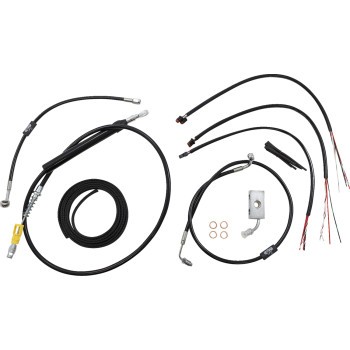 LA Choppers Black Complete Brake Line Kit 15-17″ Apes 18-22 Softail
